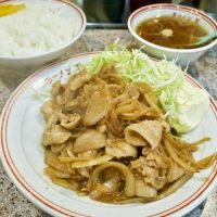 渋谷ラーメン王後楽本舗の生姜焼き定食